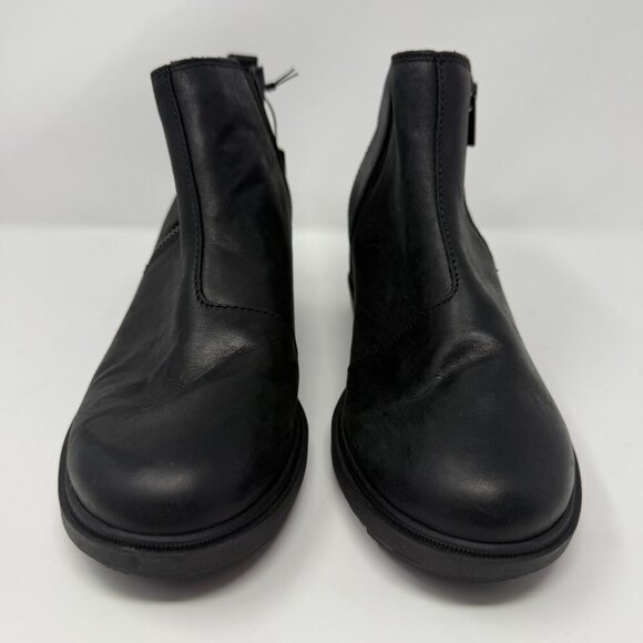 Sorel Evie II Zip Waterproof Leather Ankle Bootie Womens 9 Black Wedges City NWT - Picture 3 of 16